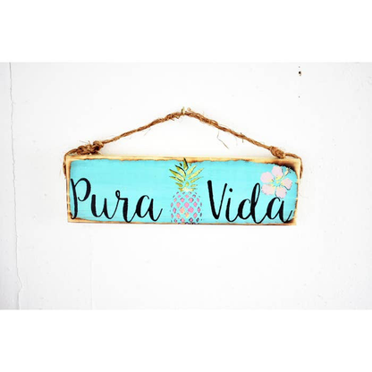 Pura Vida Plumeria Sign - Costa Rica & Tropical - Wood Sign