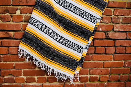 Yellow Mexican Beach Blanket l Mexican Blanket l Throw Blanket