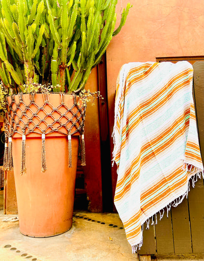 Coconut Cove Throw Blanket - Handwoven - Beach Towel - Mexican Blanket
