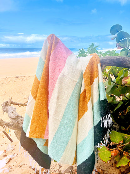 Ohana Breeze Throw Blanket - Handwoven - Beach Towel - Mexican Blanket