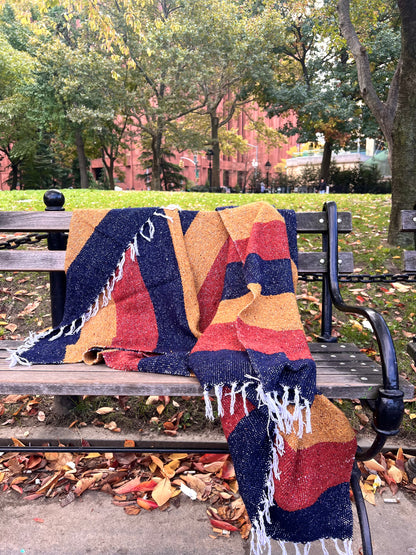 Autumn Indigo Throw Blanket